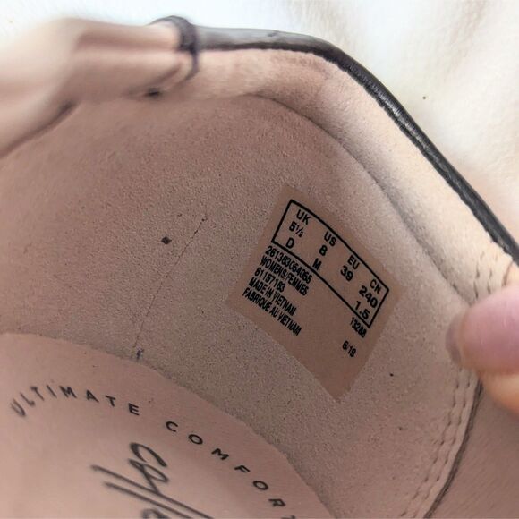 Clarks Rena Jazz Ballet Flats Ballerina Flats Shoes Black & Beige Leather Sz 8 - Picture 4 of 13